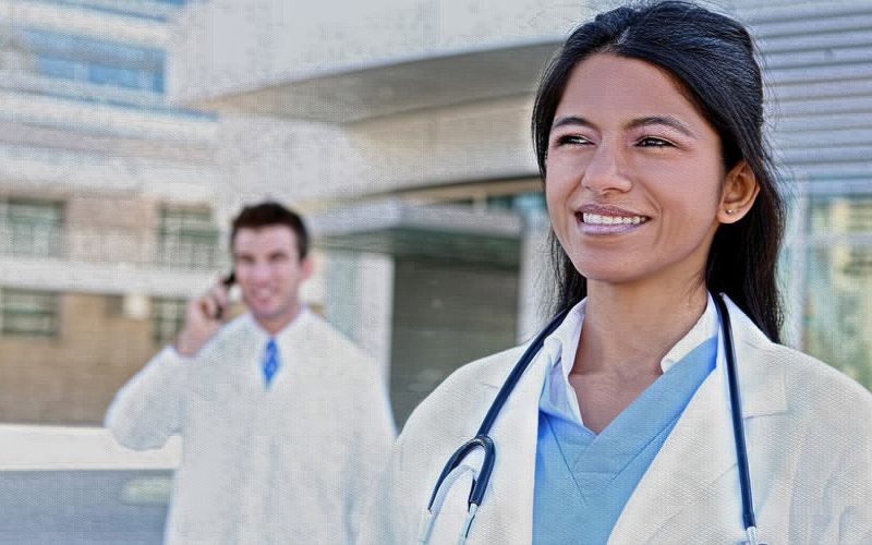 Physician working in a locum tenens assignment